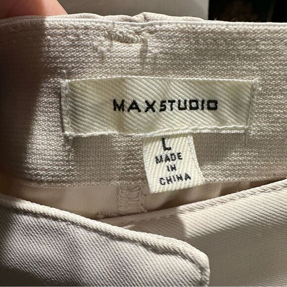 Max Studio Cream Trousers Size Large - Picture 7 of 7